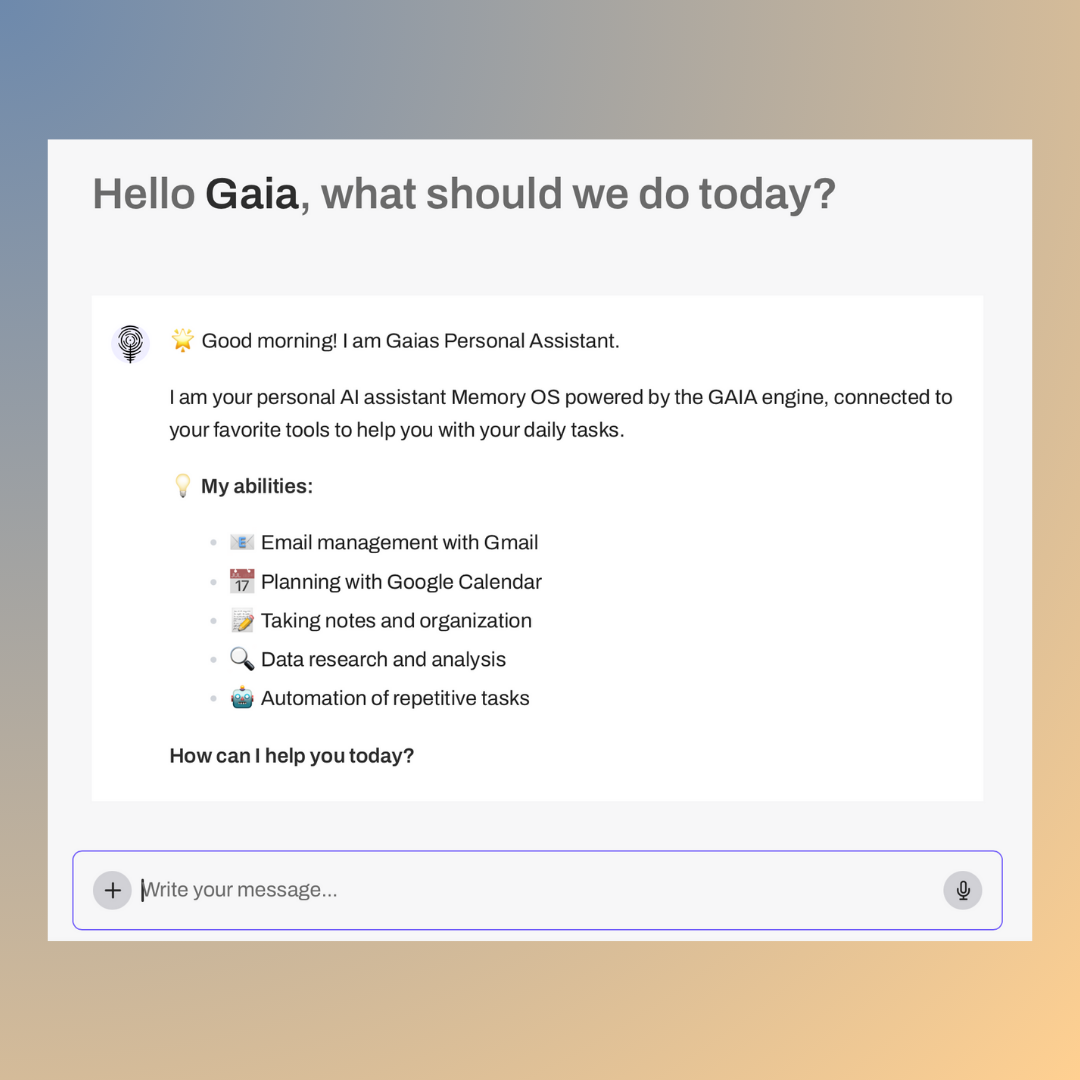 Gmail integration with Gaia assistant interface